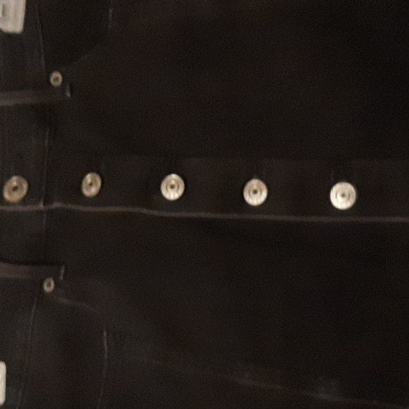 EUC American Eagle size 4 black jean skirt button up pockets mid or high rise - Picture 2 of 5
